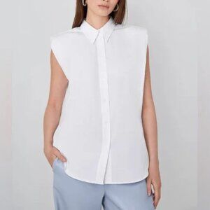Aritzia Babaton Wright Button Up Sleeveless Shirt